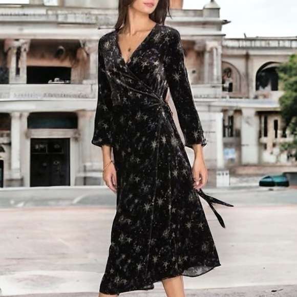 princess polly baby blue dress Johnny Was Flores 34 Sleeve Boho Velvet Dress W Floral Embroidery, $315 |  Neiman Marcus main image 1